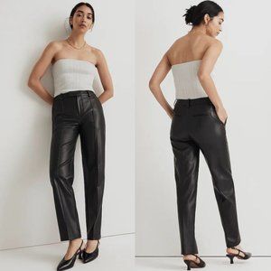 Madewell x Aimee Song Slim Tapered Pants NWT in Black Faux Leather 8